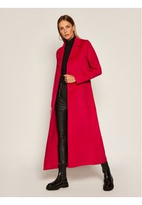 TwinSet Płaszcz wełniany 202TP2053 Różowy Regular Fit. Kolor: różowy. Materiał: wełna #1
