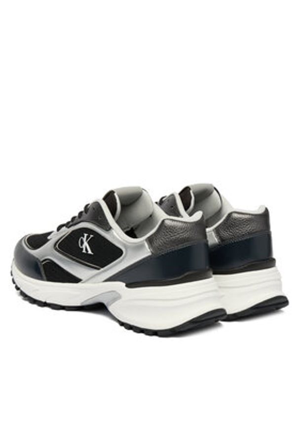 Calvin Klein Sneakersy Hike Runner Laceup Mesh Mix Met YM0YM01402 Czarny. Kolor: czarny. Materiał: skóra