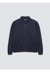 Big-Star - Bluza męska bomber granatowa Wladorb 403. Okazja: na spacer. Typ kołnierza: kołnierzyk stójkowy. Kolor: niebieski. Materiał: jeans, materiał, dzianina. Wzór: nadruk. Styl: sportowy, wizytowy