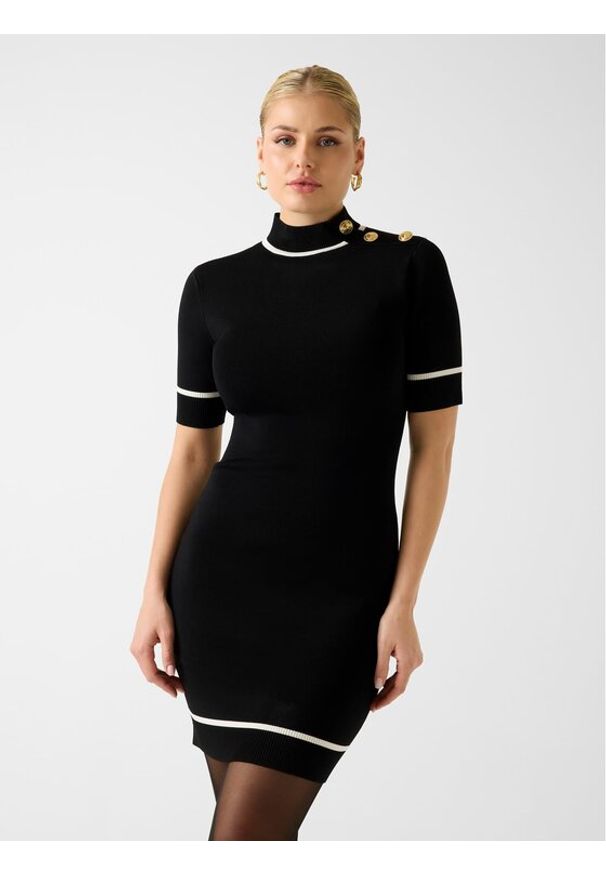 Marciano Guess Sukienka dzianinowa 6RGK24 5905Z Czarny Classic Fit. Kolor: czarny. Materiał: wiskoza