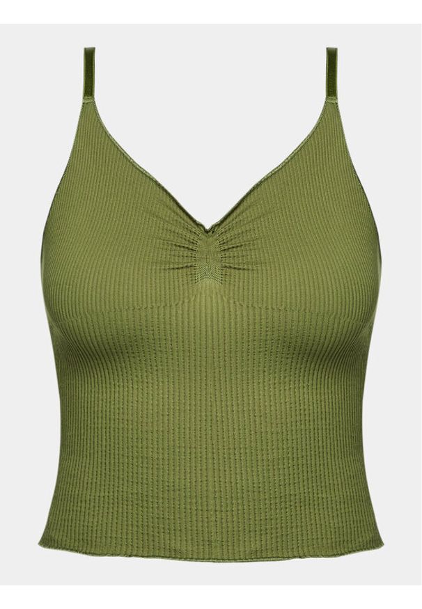 BDG Urban Outfitters Top Elsie Seamless Cami 77103315 Khaki Slim Fit. Kolor: brązowy. Materiał: syntetyk