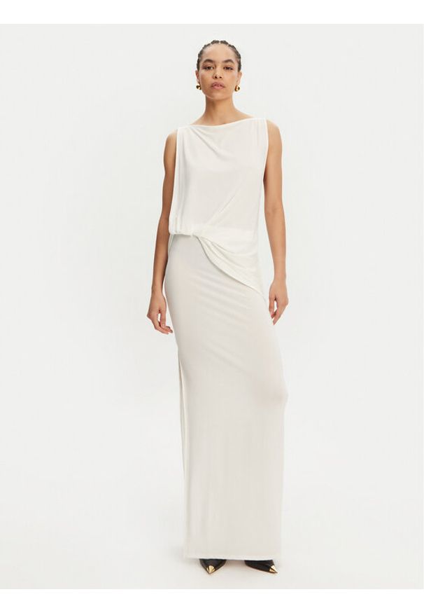 JACQUEMUS Sukienka wieczorowa La Robe Peplo Longue 25E251DR2302381 100 Biały Regular Fit. Kolor: biały. Materiał: wiskoza. Styl: wizytowy