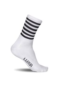 LUXA - Skarpetki Rowerowe Unisex Luxa Stripes. Kolor: biały. Materiał: elastan, poliamid. Wzór: paski