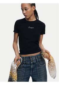 Desigual T-Shirt 25SWTK15 Czarny Regular Fit. Kolor: czarny. Materiał: bawełna #6