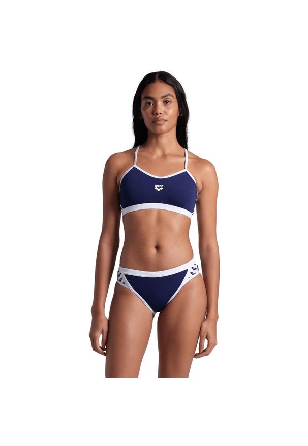 Arena Bikini Icons Cross Back Solid Navy/Wit. Kolor: niebieski