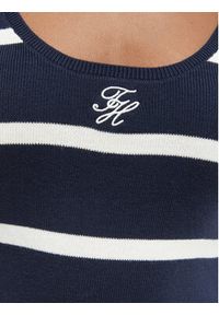 TOMMY HILFIGER - Tommy Hilfiger Top WW0WW48480 Granatowy Slim Fit. Kolor: niebieski. Materiał: bawełna #3