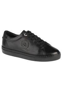 TOMMY HILFIGER - Buty Tommy Hilfiger Crest Sneaker W FW0FW05922-BDS czarne. Zapięcie: sznurówki. Kolor: czarny. Materiał: skóra, guma #1