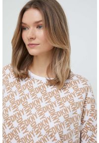 DKNY - Dkny t-shirt lounge kolor beżowy. Kolor: beżowy. Długość rękawa: krótki rękaw. Długość: krótkie #2