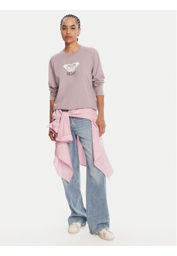 Roxy Bluzka Hangloose Art Ls ERJZT06035 Fioletowy Regular Fit. Kolor: fioletowy. Materiał: bawełna