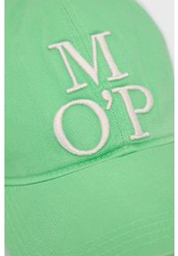 Marc O'Polo czapka kolor zielony z aplikacją. Kolor: zielony. Materiał: bawełna. Wzór: aplikacja #2