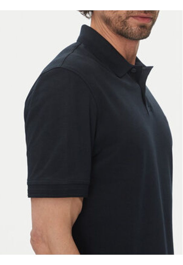 BOSS Polo Pe_Interlock 50520109 Granatowy Regular Fit. Typ kołnierza: polo. Kolor: niebieski. Materiał: bawełna