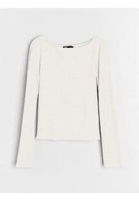 Sinsay - Bluzka z długimi rękawami - kremowy. Kolor: kremowy. Długość rękawa: długi rękaw. Długość: długie