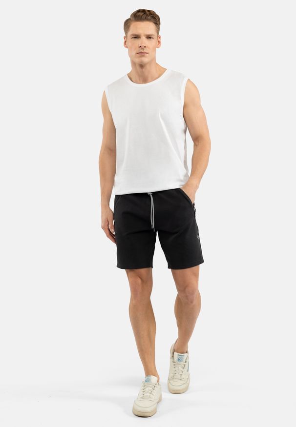 Volcano - Koszulka bez rękawów T-TANK. Kolor: biały. Materiał: bawełna, skóra, materiał, jeans. Długość rękawa: bez rękawów. Styl: klasyczny