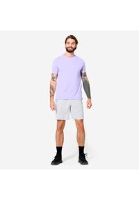 DOMYOS - Spodenki fitness męskie z kieszeniami. Kolor: szary. Materiał: poliester, materiał, elastan. Sport: fitness #2