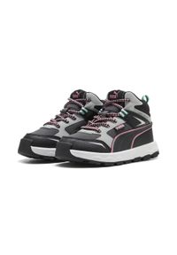 Puma - Dziecięc sneakersy Evolve Trail PUMA Dusky Gray Pinkscape Black Pink. Kolor: czarny, szary, różowy, wielokolorowy. Sport: turystyka piesza