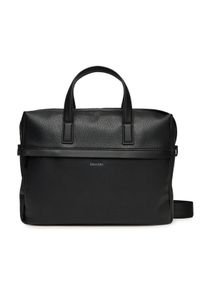 Calvin Klein Torba na laptopa Ck Must Laptop Bag LV04D3082G Czarny. Kolor: czarny. Materiał: skóra