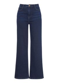 Cellbes Dżinsy z bio bawełny ze szeroką nogawka spodni ciemnoniebieski denim female niebieski 46. Stan: podwyższony. Kolor: niebieski #1