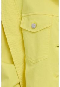 Silvian Heach kurtka jeansowa damska kolor żółty przejściowa oversize. Kolor: żółty. Materiał: jeans. Wzór: gładki