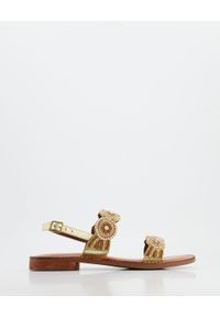 Venezia - SANDAŁY Z BIŻUTERYJNYM ZDOBIENIEM 2031 LAMINA PLAT. Materiał: skóra, syntetyk. Wzór: aplikacja. Obcas: na obcasie. Wysokość obcasa: średni #1