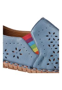 Niebieskie Półbuty Artiker Damskie Skórzane Obuwie. Okazja: na co dzień, na spacer. Kolor: niebieski. Materiał: skóra. Szerokość cholewki: normalna. Wzór: kolorowy. Sezon: lato. Styl: casual, sportowy #2