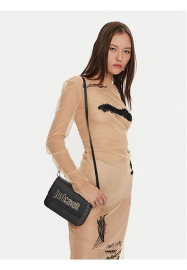 Just Cavalli Torebka 77RA4BBA Czarny. Kolor: czarny. Materiał: skórzane
