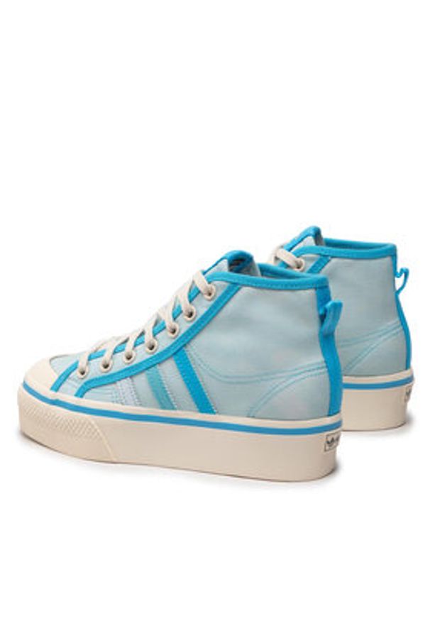 Adidas - adidas Trampki Nizza Platform Mid GX4604 Niebieski. Kolor: niebieski. Materiał: materiał. Obcas: na platformie