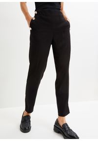 bonprix - Spodnie biznesowe. Okazja: na spotkanie biznesowe. Kolor: czarny. Styl: biznesowy, elegancki
