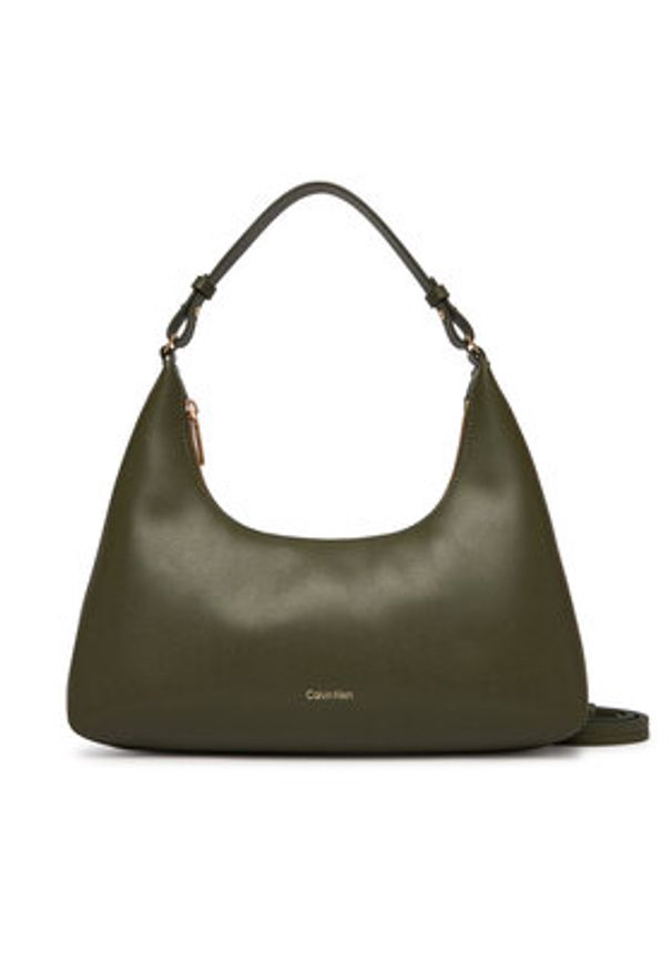 Calvin Klein Torebka Foil Logo Conv Shou?Lder Bag LV04F3272G Beżowy. Kolor: beżowy. Materiał: skórzane