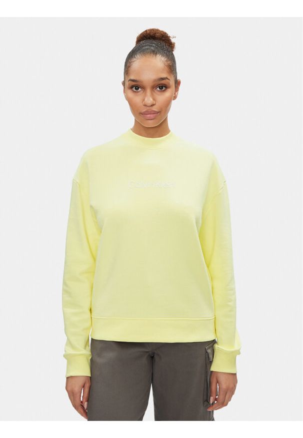Calvin Klein Bluza Hero Logo K20K205450 Żółty Regular Fit. Kolor: żółty. Materiał: bawełna