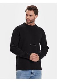 Calvin Klein Jeans Sweter J30J322859 Czarny Regular Fit. Kolor: czarny. Materiał: bawełna
