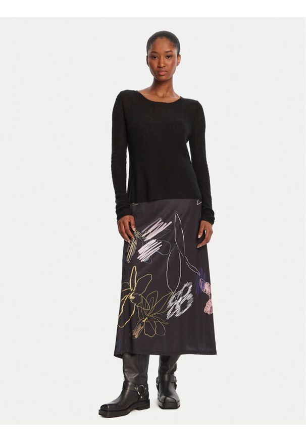 Desigual Sukienka codzienna Kala 25WWVK25 Czarny Slim Fit. Okazja: na co dzień. Kolor: czarny. Materiał: syntetyk. Typ sukienki: proste. Styl: casual