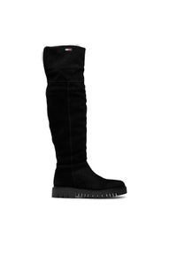 Tommy Jeans Muszkieterki Warmlined Long Boot EN0EN01994 Czarny. Kolor: czarny. Materiał: skóra, zamsz