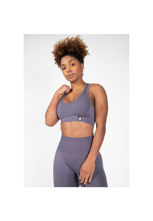 GORILLA WEAR - Yava Bezszwowe Biustonosz sportowy - Szary. Kolor: szary. Materiał: nylon. Sport: fitness