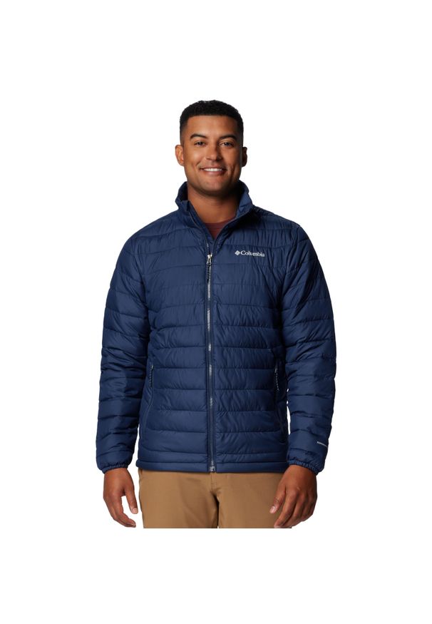 columbia - Kurtka sportowa męska Powder Lite II Jacket. Kolor: niebieski. Materiał: poliester. Sport: turystyka piesza