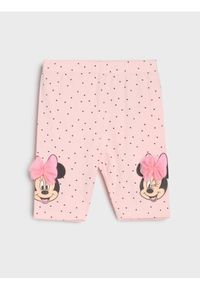 Sinsay - Krótkie legginsy z ozdobnym tiulem Minnie Mouse - różowy. Kolor: różowy. Materiał: tiul. Długość: krótkie. Wzór: motyw z bajki