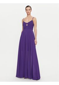 Morgan Sukienka wieczorowa 241-REVALA Fioletowy Loose Fit. Kolor: fioletowy. Materiał: syntetyk. Styl: wizytowy #1