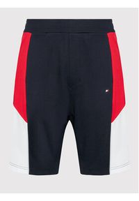 TOMMY HILFIGER - Tommy Hilfiger Szorty sportowe Colorblocked MW0MW26851 Granatowy Regular Fit. Kolor: niebieski. Materiał: wiskoza. Styl: sportowy