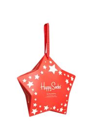 Happy-Socks - Zestaw Prezentowy Happy Socks 1-Pack Stars - Skarpetki Unisex z Bawełny. Kolor: czerwony. Materiał: poliester, elastan, bawełna, poliamid, włókno. Wzór: kolorowy #1