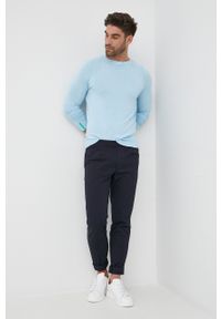 TOMMY HILFIGER - Tommy Hilfiger spodnie bawełniane męskie kolor granatowy proste. Kolor: niebieski. Materiał: bawełna