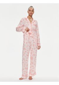 DKNY Piżama YI90003 Różowy Regular Fit. Kolor: różowy. Materiał: wiskoza #1