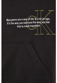 Calvin Klein Jeans bluza bawełniana J30J320611.PPYY męska kolor czarny z kapturem z nadrukiem. Typ kołnierza: kaptur. Kolor: czarny. Materiał: bawełna. Wzór: nadruk #5