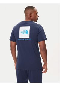 The North Face T-Shirt Redbox NF0A87NP Granatowy Regular Fit. Kolor: niebieski. Materiał: bawełna