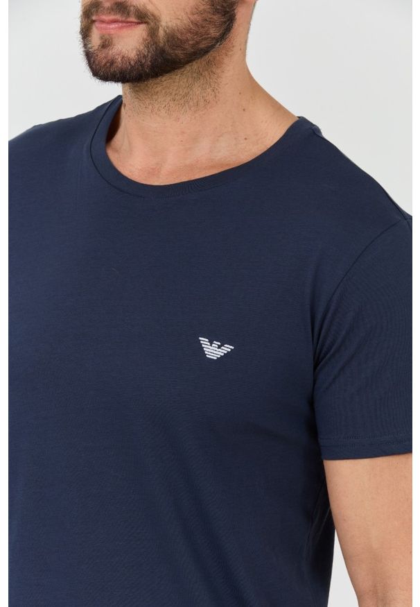 Emporio Armani - EMPORIO ARMANI Granatowy męski t-shirt basique, Rozmiar XXL. Kolor: niebieski