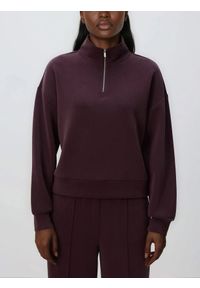 Reserved - Bluza z zamkiem - ciemnofioletowy. Kolor: fioletowy. Materiał: dzianina