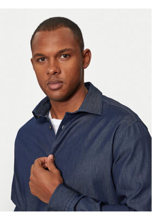 Selected Homme Koszula jeansowa 16091061 Granatowy Regular Fit. Kolor: niebieski. Materiał: bawełna