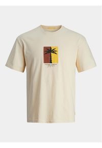 Jack & Jones - Jack&Jones T-Shirt Jormarbella 12255569 Beżowy Relaxed Fit. Kolor: beżowy. Materiał: bawełna