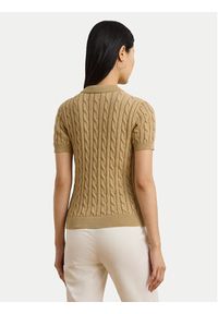 Lauren Ralph Lauren - LAUREN RALPH LAUREN Sweter 200932224011 Beżowy Slim Fit. Kolor: beżowy. Materiał: bawełna #5