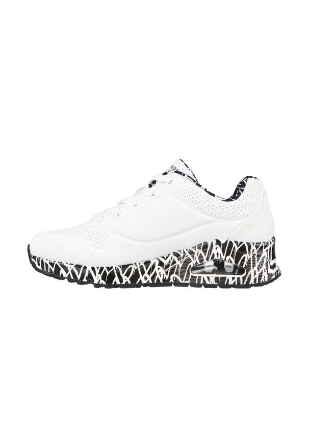 skechers - Buty na co dzień damskie SKECHERS UNO LOVING LOVE zdobienie w serca. Okazja: na co dzień. Zapięcie: sznurówki. Kolor: biały. Materiał: syntetyk, materiał. Szerokość cholewki: normalna. Wzór: aplikacja. Sport: turystyka piesza