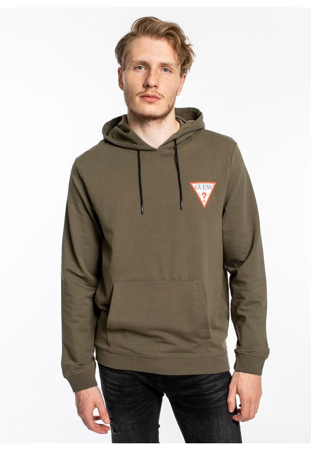 Bluza męska Guess Christian Hoodie (M1RQ52K6ZS1-G8F6). Kolor: zielony. Materiał: materiał, denim, jeans. Sezon: lato. Styl: młodzieżowy