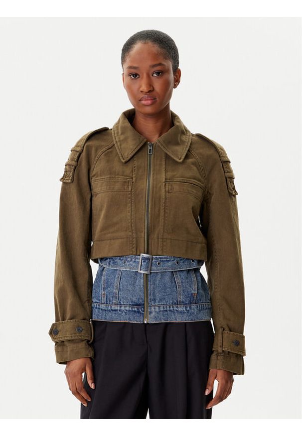 Desigual Kurtka jeansowa Tropez 25WWEW54 Zielony Regular Fit. Kolor: zielony. Materiał: bawełna